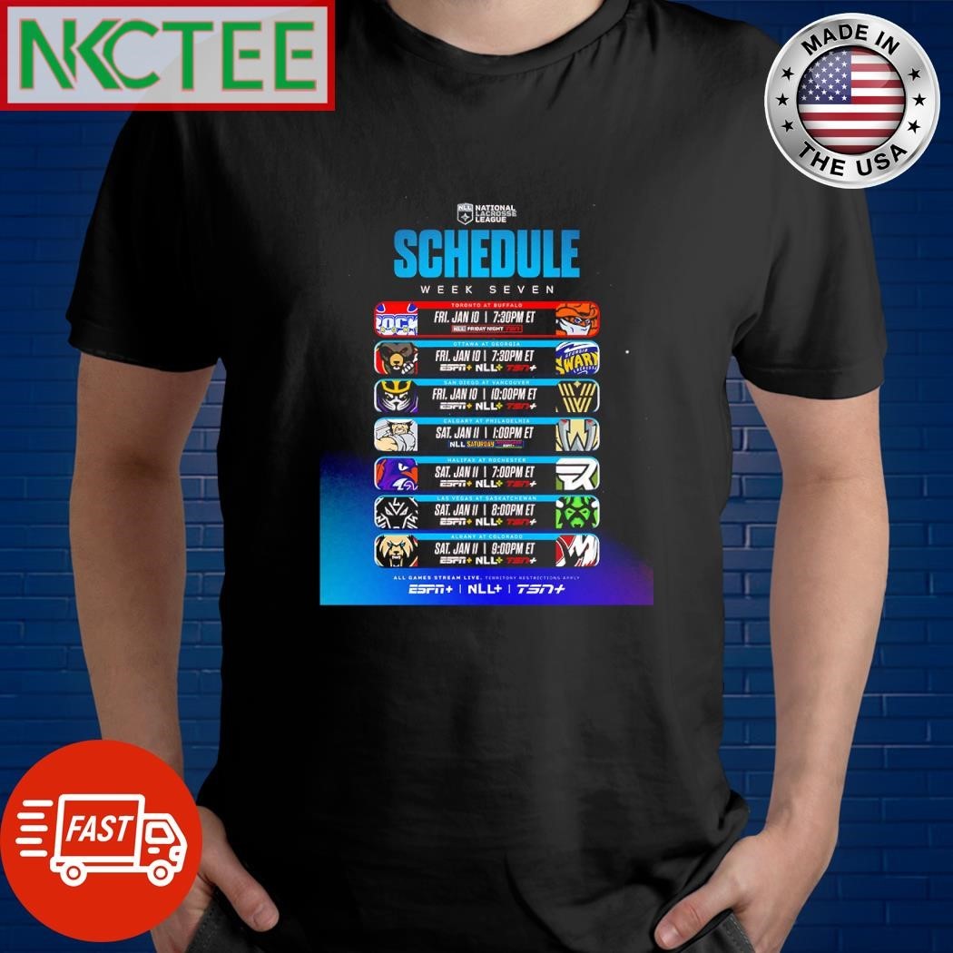 Original National Lacrosse League NLL Schedule week 7 2025 shirt Unisex , , , Long Sleeve Tee