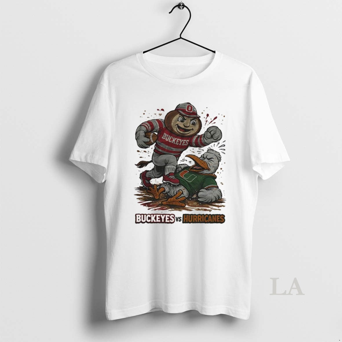 Original Ohio State Buckeyes Beat Miami Hurricanes Ncaa Cfp Football Artwork Mascots Fight Retro