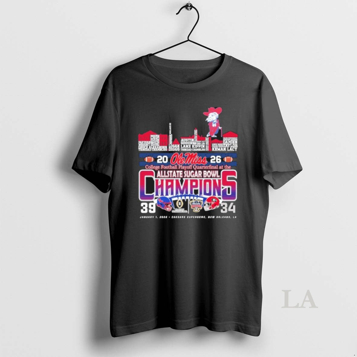 Original Ole Miss Rebels Typo Team Names 2025 Sugar Bowl Champions Score