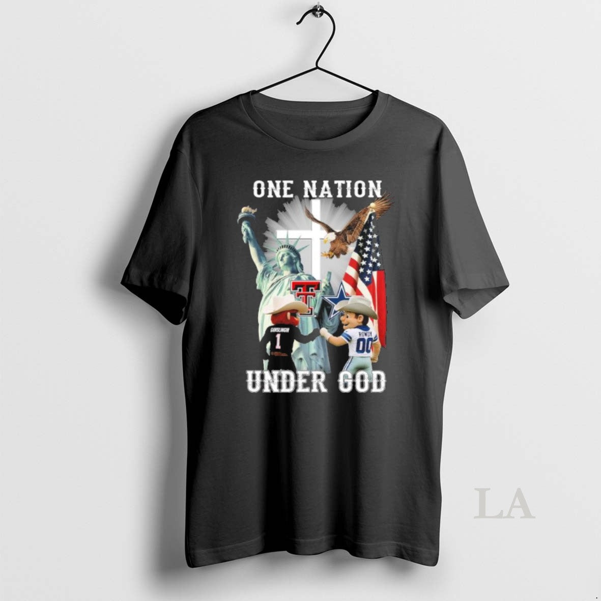 Original One Nation Under God Texas Tech Gunslingin And Cowboys Rowdy