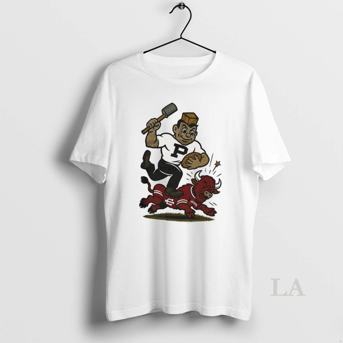 Original Purdue Boilermakers Crushed Indiana Hoosiers Ncaa Football Artwork Mascot Fight Retro