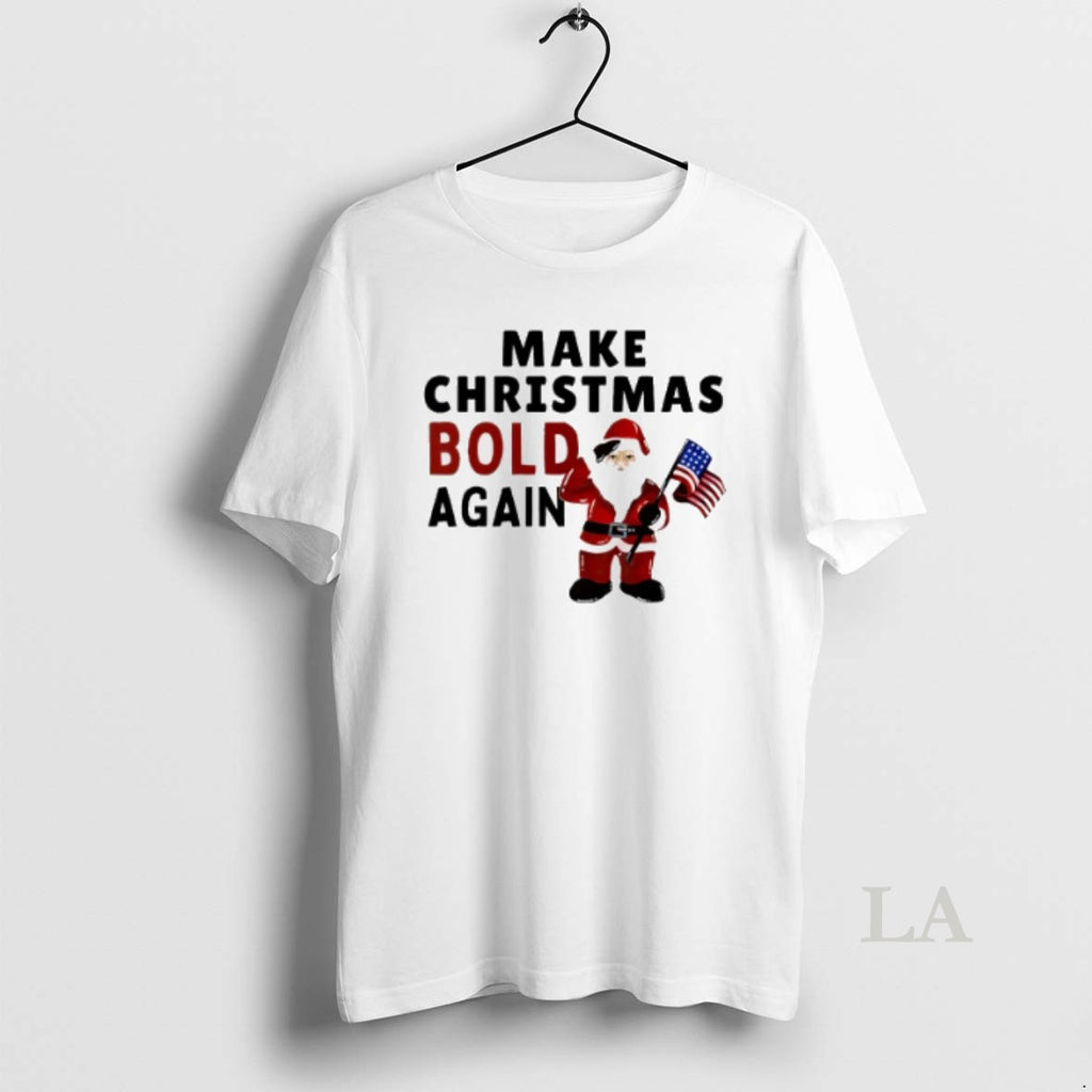 Original Santa Claus With American Flag Make Christmas Bold Again