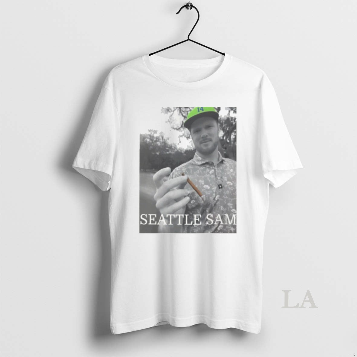 Original Seattle Sam Football Photo Darnold Qb Graphic Smoking Sam