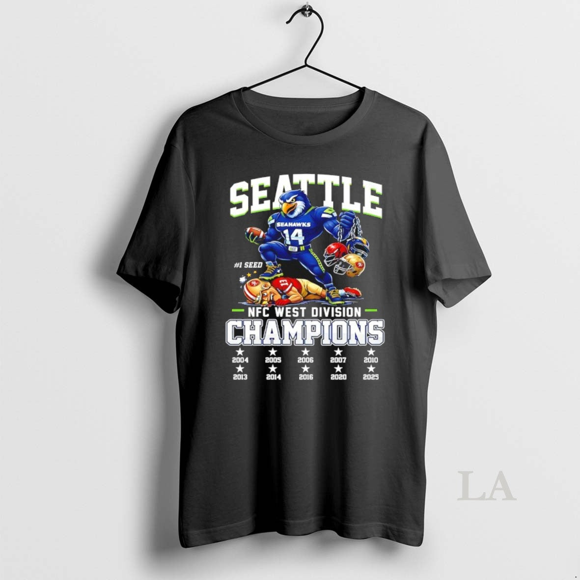 Original Seattle Seahawks 1 Seed Nfc West Division Champions Defeat San Francisco 49ers Mascot