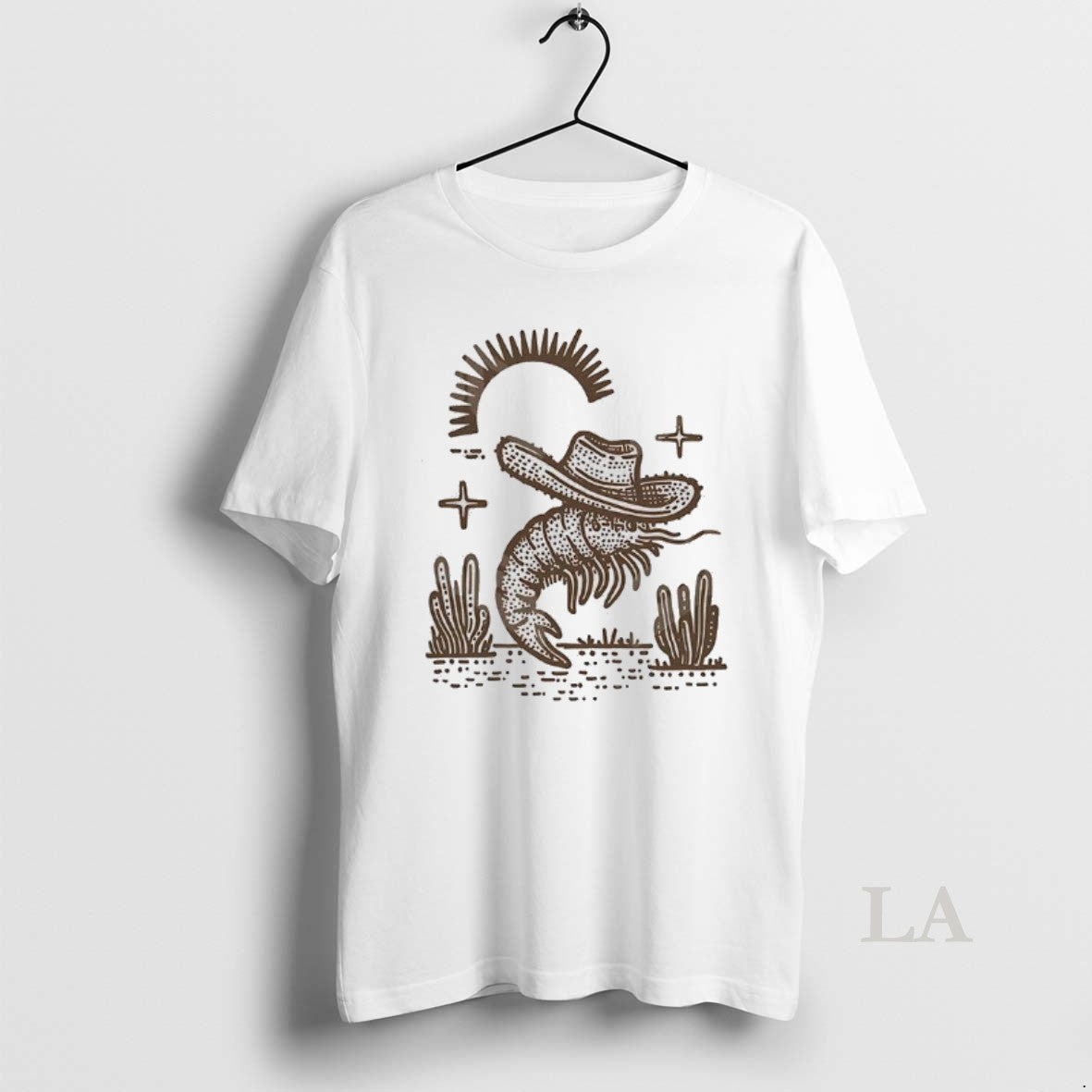 Original Shrimp Cowboy In Desert Funny