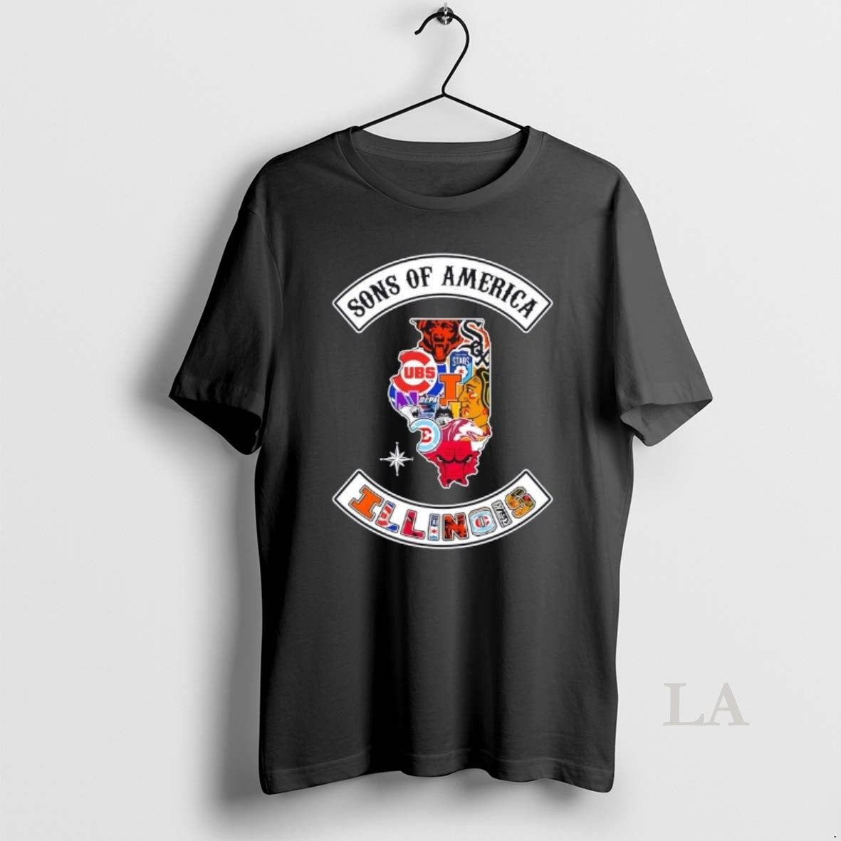 Original Son Of America Illinois Map Sports Logos Combine