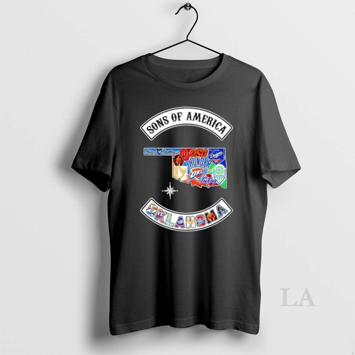Original Son Of America Oklahoma Map Sports Logos Combine