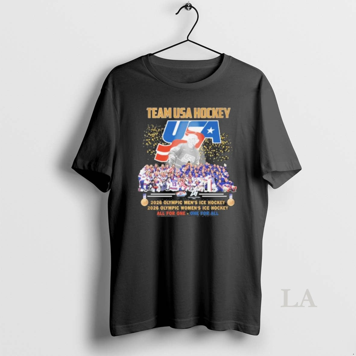 Original Team Usa Hockey Mens And Womans Champions All For One One For All