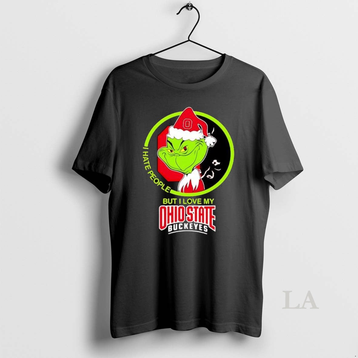 Original Top Grinch I Hate People But I Love My Ohio State Buckeyes
