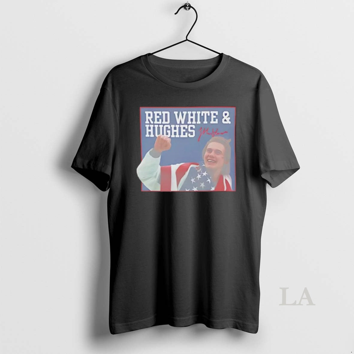 Original Usa Hockey Red White And Jack Hughes Signature