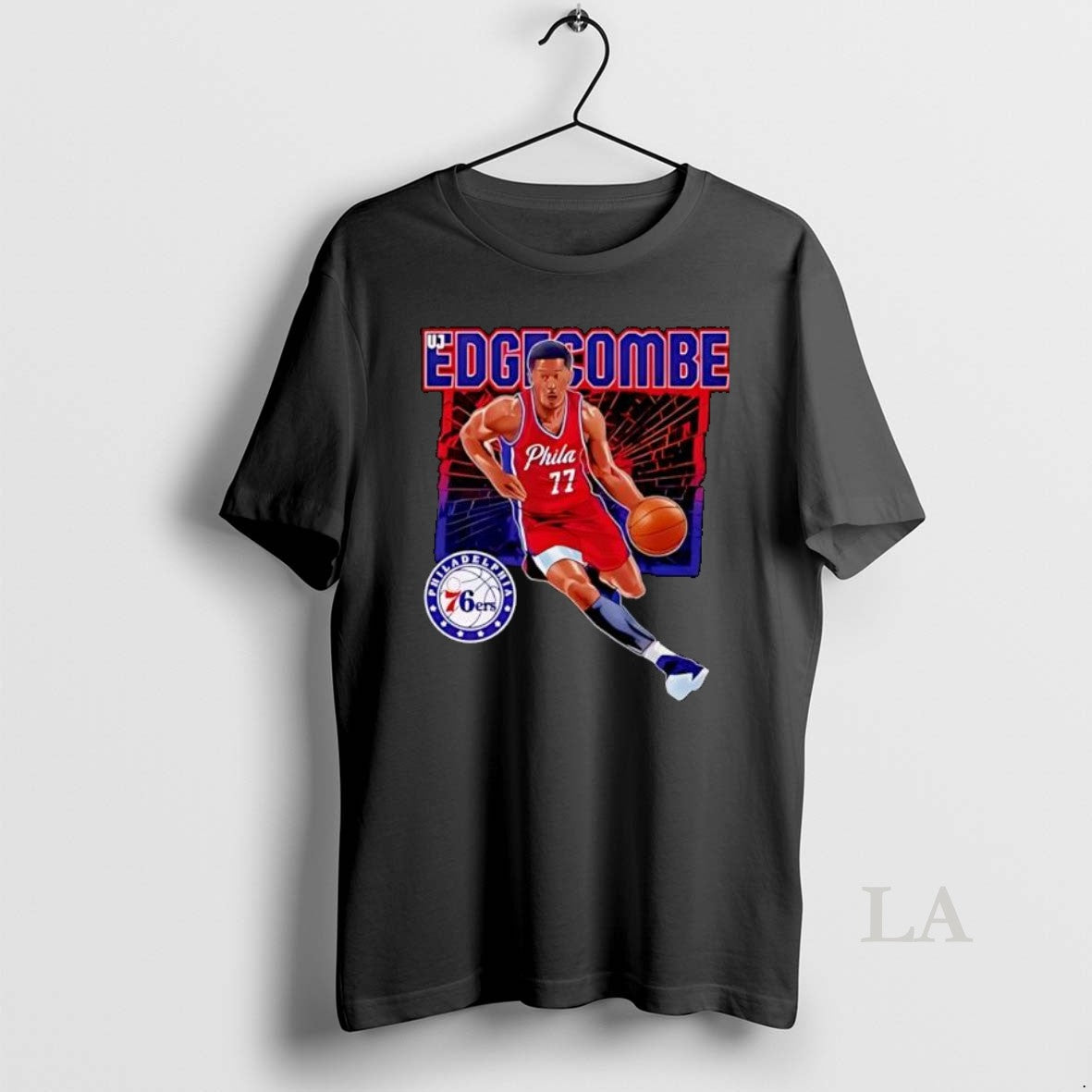 Original Vj Edgecombe Philadelphia 76ers Basketball Player Action Graphic