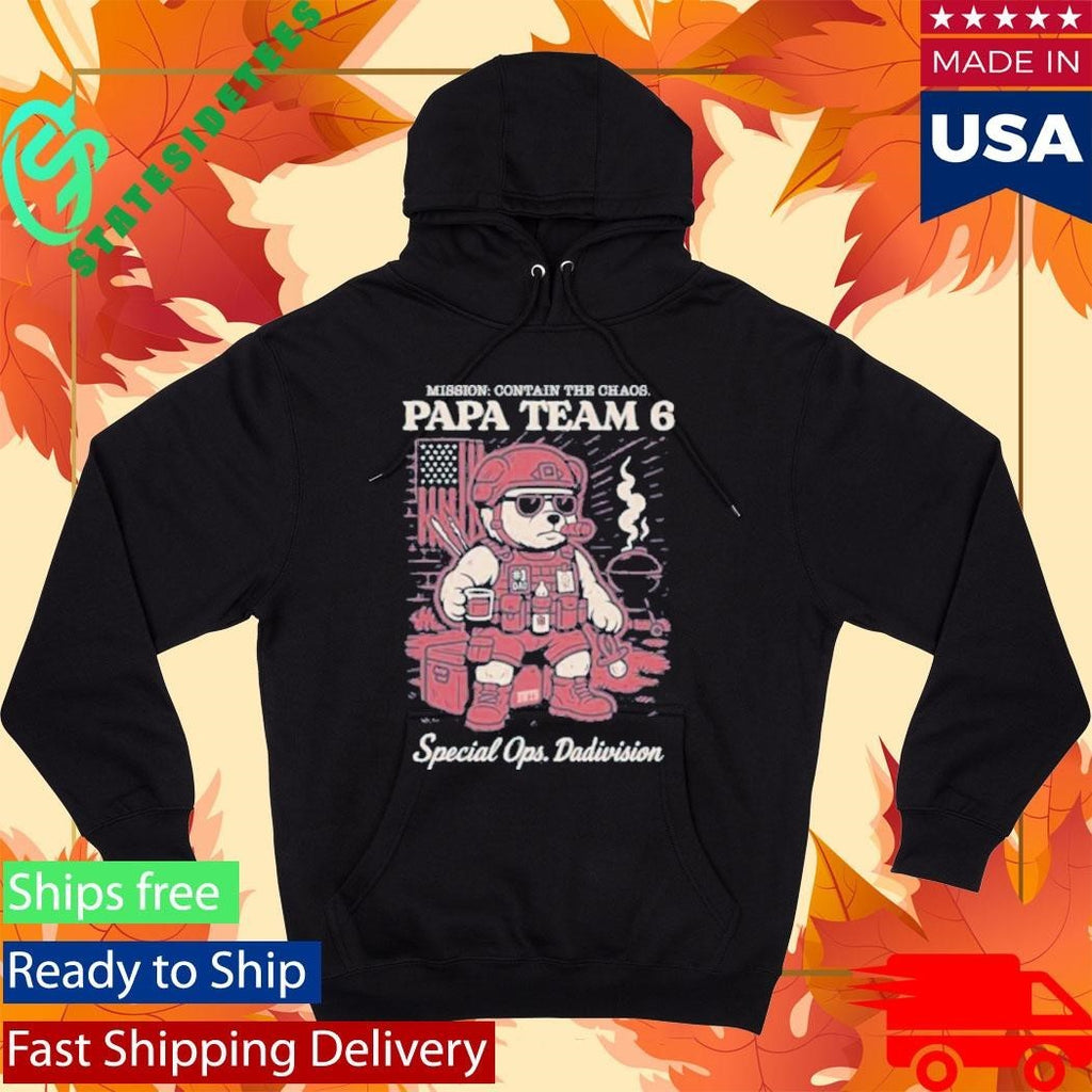 Papa Team 6 Bear Special Ops Dadivision Shirt Unisex , , , Long Sleeve Tee