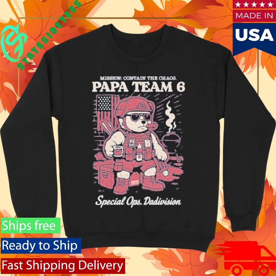 Papa Team 6 Bear Special Ops Dadivision Shirt Unisex , , , Long Sleeve Tee