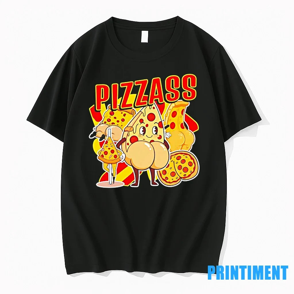 Pizzass Cartoon Pizza Slice Butt Meme Tshirts Sweater Unisex , , , Long Sleeve Tee