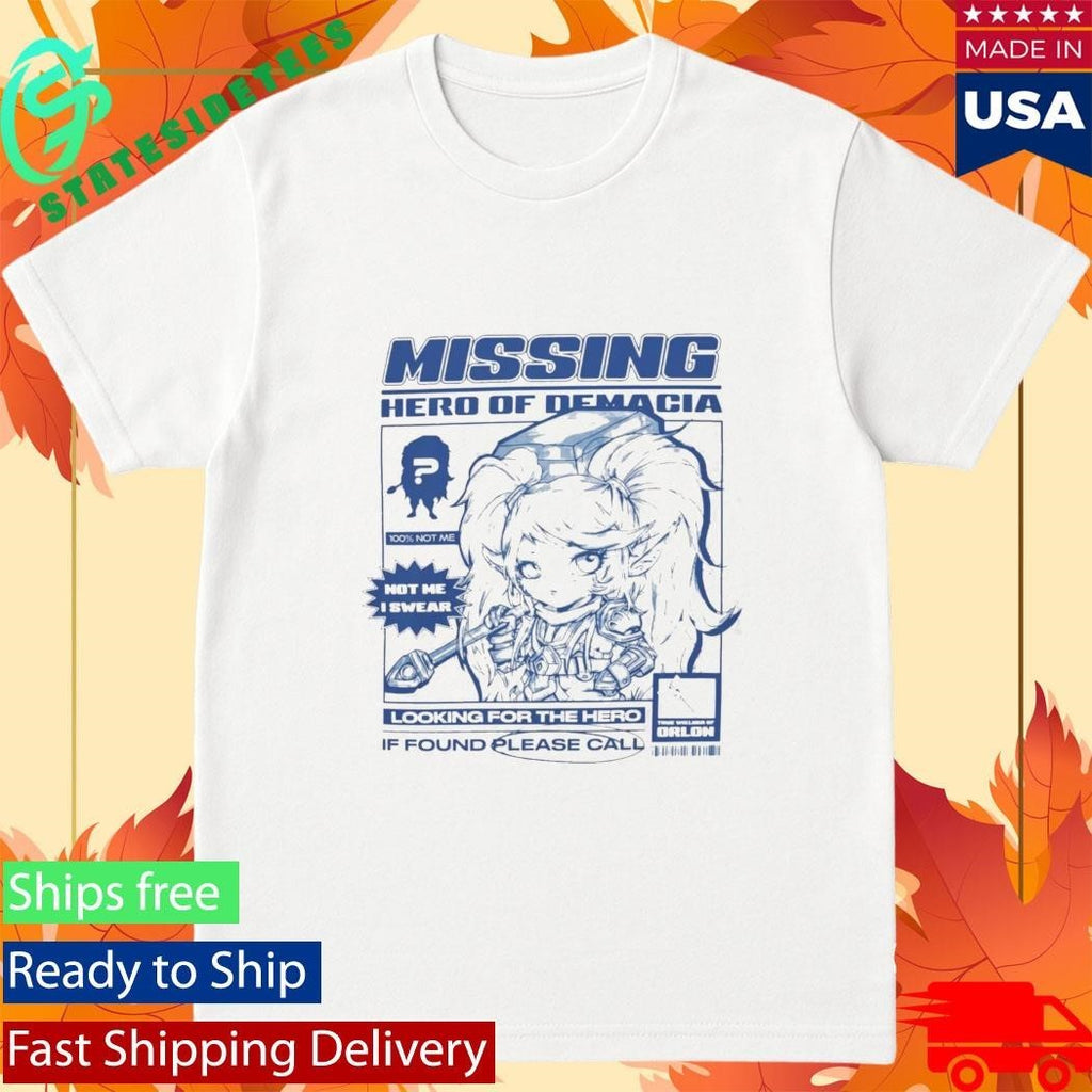 Poppy Missing Hero Of Demacia Shirt Unisex , , , Long Sleeve Tee