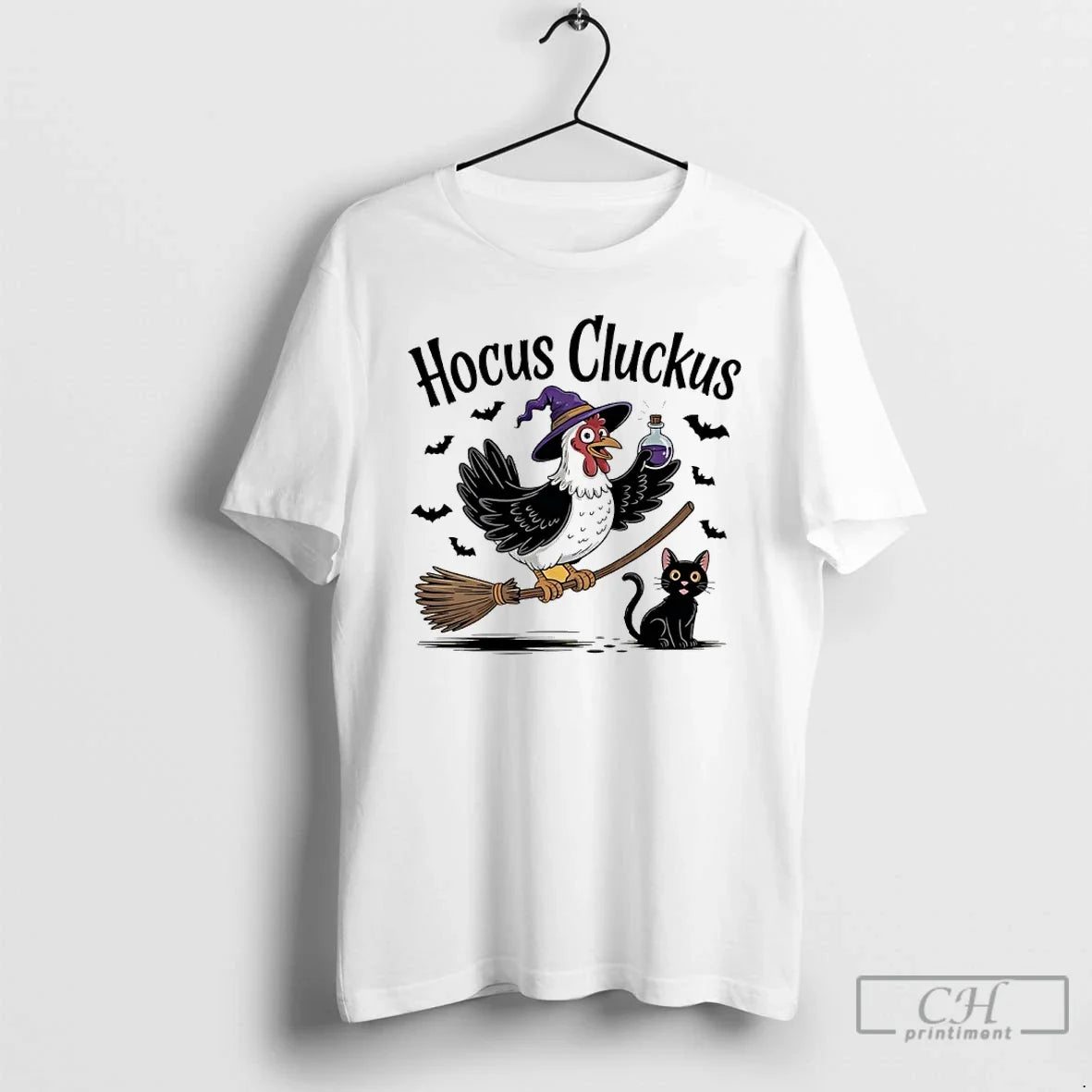 Premium Chicken Hocus Cluckus Cat Halloween T Shirts Unisex , , , Long Sleeve Tee
