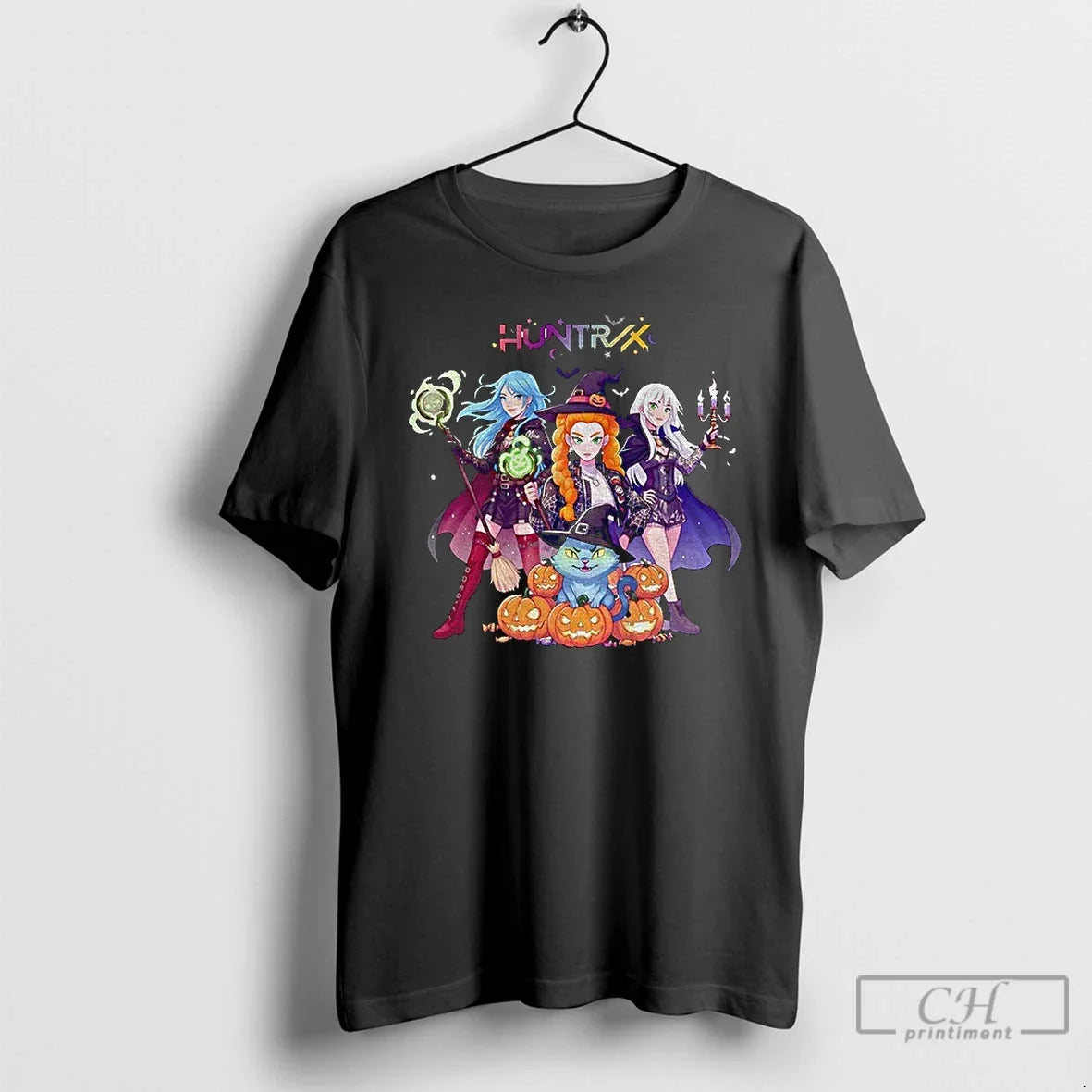 Premium Pumpkin Kpop Demon Hunter Spooky Huntrix Halloween 2025 T Shirts Unisex , , , Long Sleeve Tee