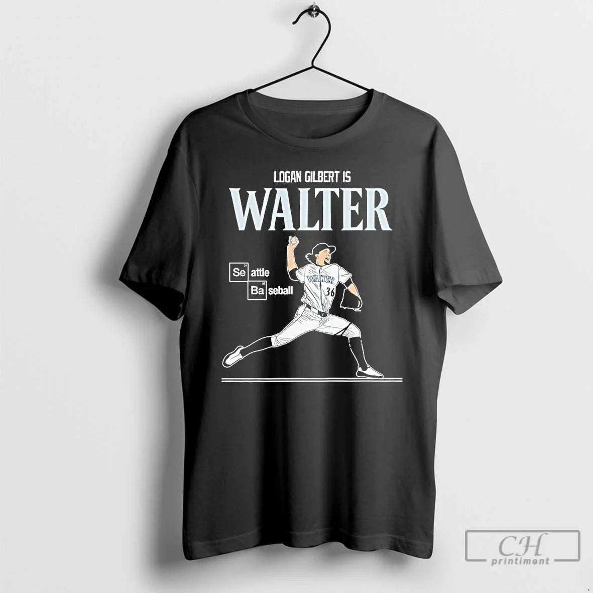 Premium Seattle Baseball Logan Gilbert Is Walter Signature T Shirts Unisex , , , Long Sleeve Tee