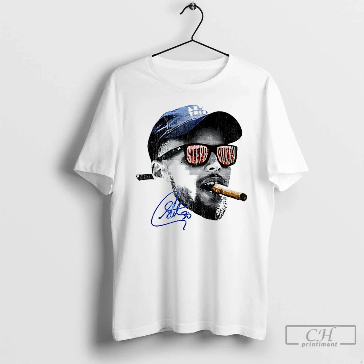 Premium Stephen Curry Golden State Warriors Curry Head Smoking T Shirts Unisex , , , Long Sleeve Tee