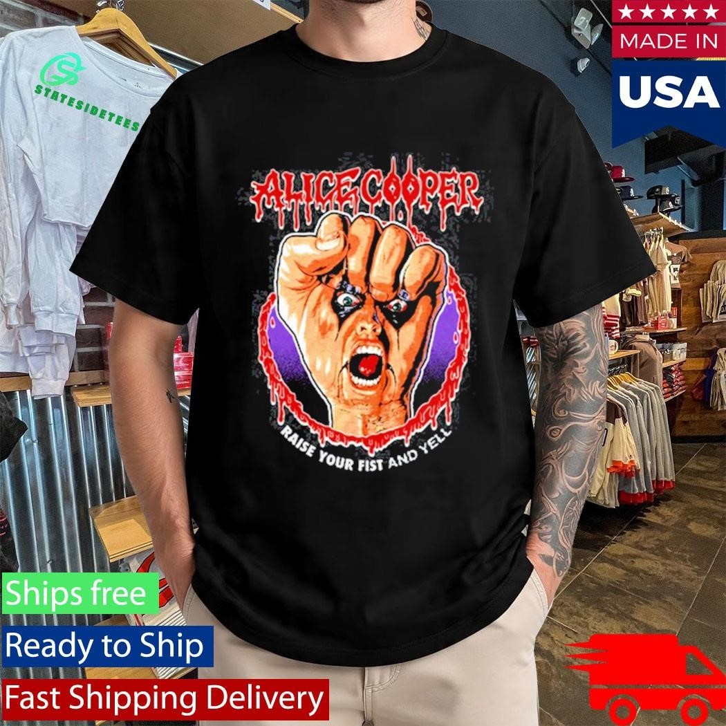 Raise Your Fist Vignette Alice Cooper Shirt Unisex , , , Long Sleeve Tee