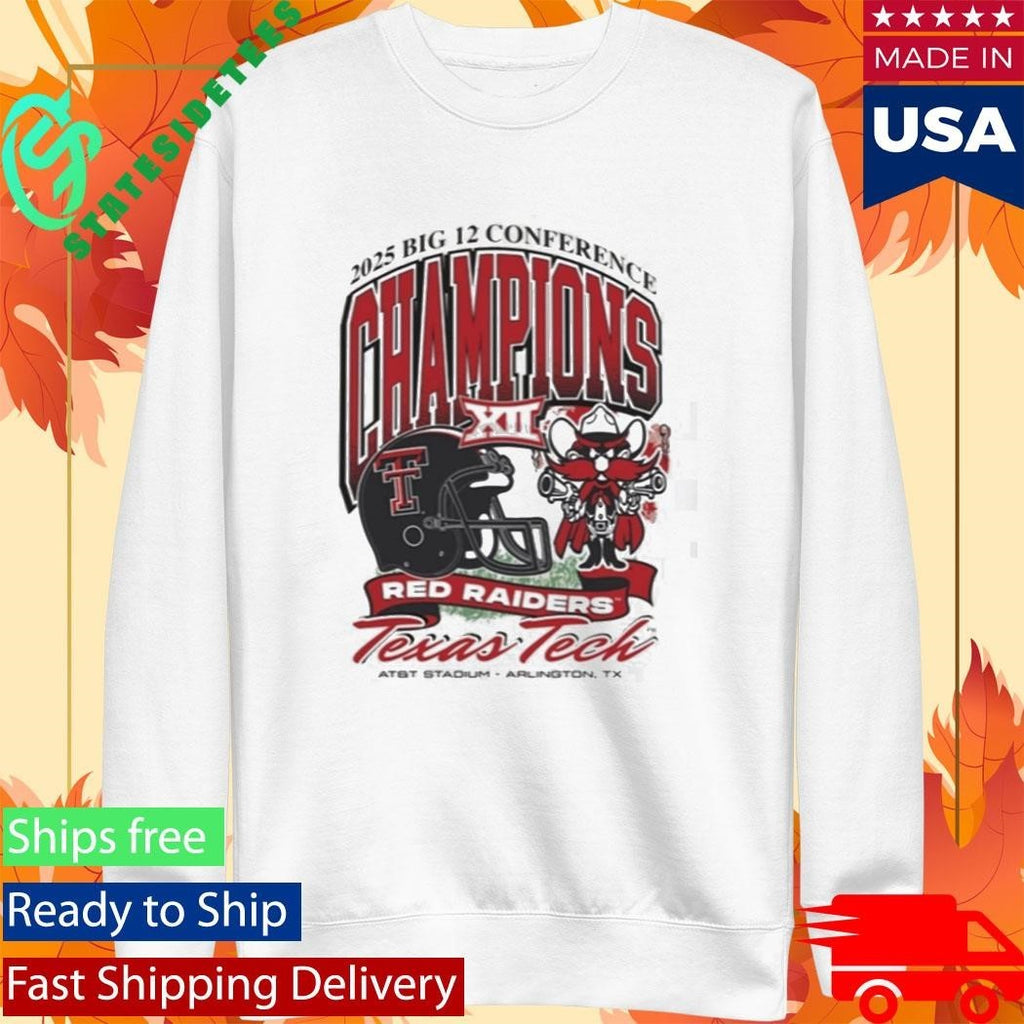 Red Raiders 2025 Big 12 Football Champions Mascot Shirt Unisex , , , Long Sleeve Tee