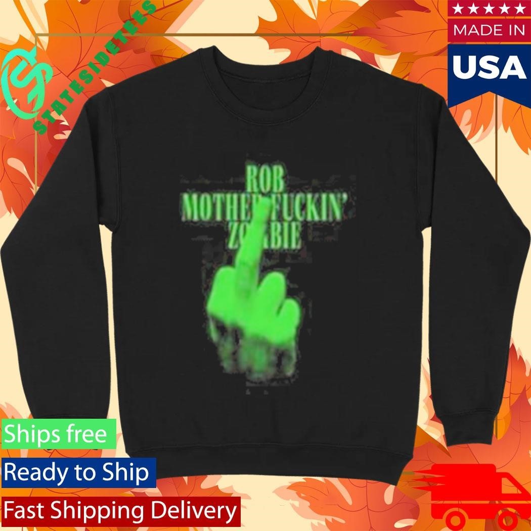 Rob Mother Fuckin’ Zombie Finger Neon Unisex , , , Long Sleeve Tee