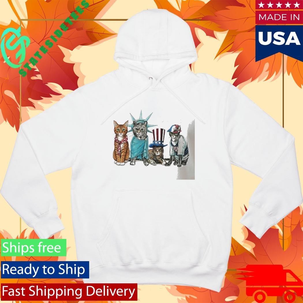 Snl Josh O’connor Patriotic Usa Cats Shirt Unisex , , , Long Sleeve Tee