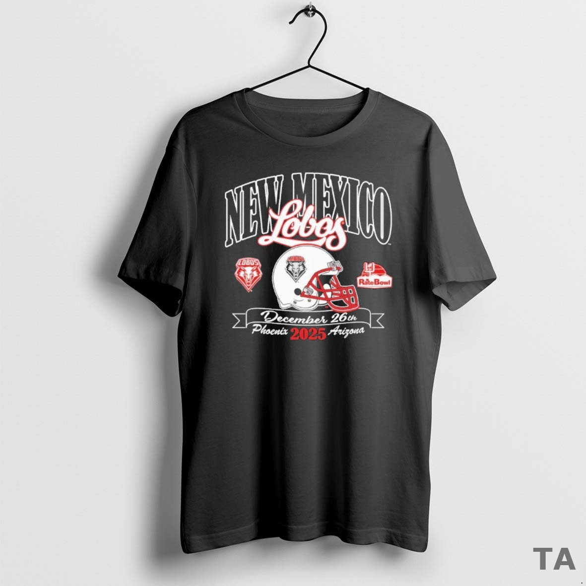 Top 2025 Rate Bowl December 26th Phoenix Arizona New Mexico Lobos Helmet T Shirt Sweater