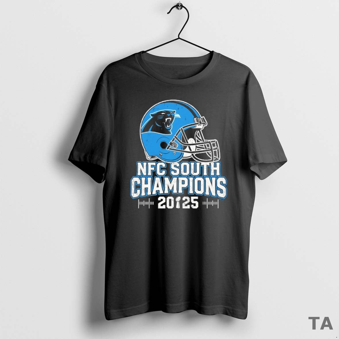 Top Carolina Panthers Nfc South 2025 Champions Helmet T Shirt Sweater