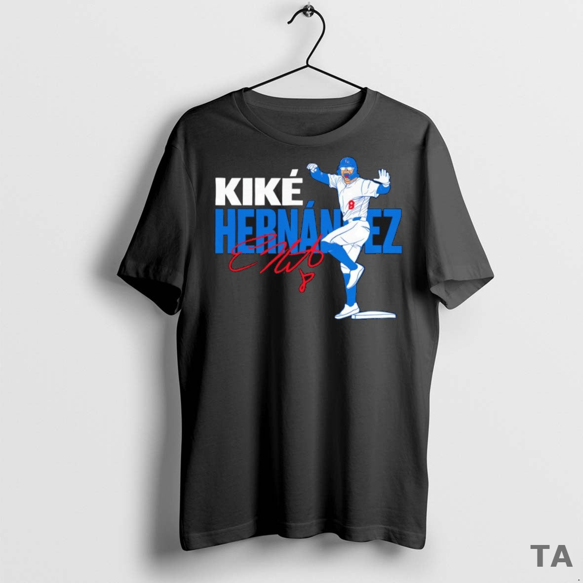 Top Kike Hernandez Los Angeles Dodgers Baseball Signature T Shirt Sweater