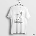 Top Little Brain Little Thoughts Cat Sketch T Shirt Sweater