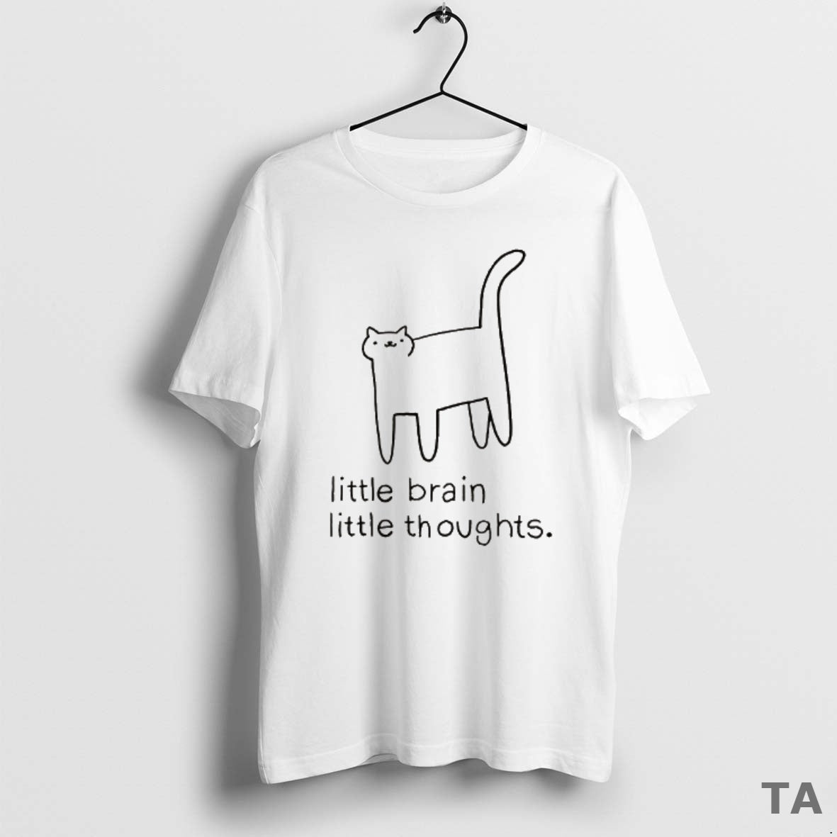 Top Little Brain Little Thoughts Cat Sketch T Shirt Sweater