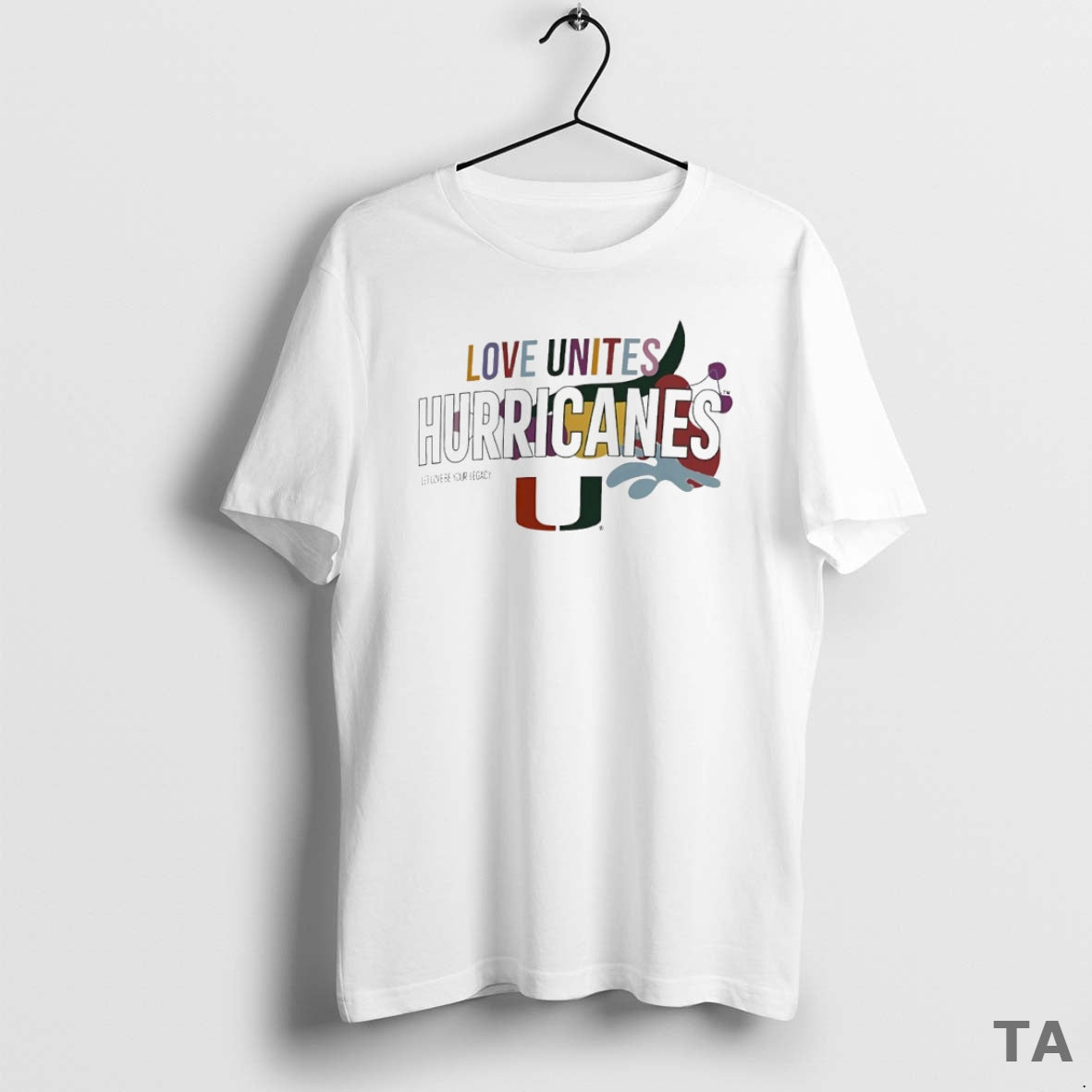 Top Love Unites Miami Hurricanes Circle T Shirt Sweater