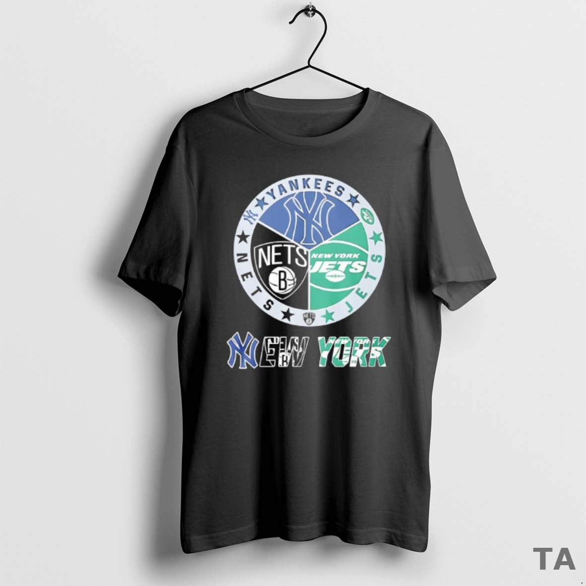 Top New York Jets New York Nets New York Yankees Mashup Logo T Shirt Sweater