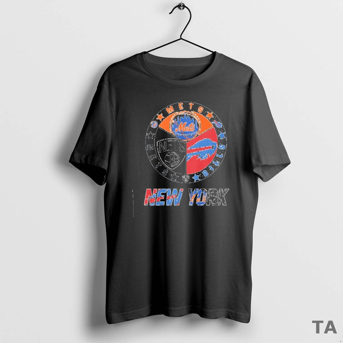Top New York Mets Brooklyn Nets And Buffalo Bills Mashup Logo T Shirt Sweater