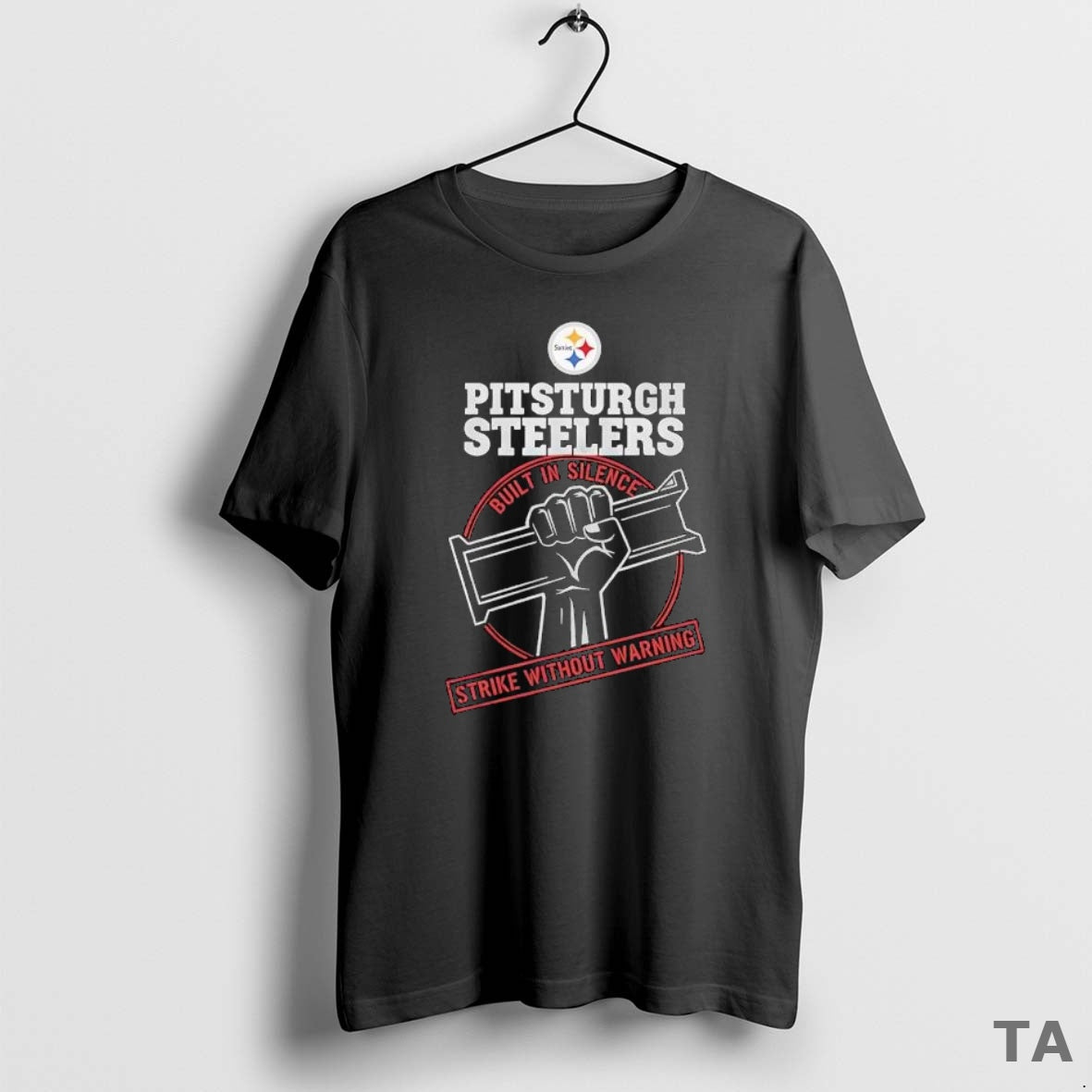 Top Pittsburgh Steelers Built In Silence Strike Without Warning T Shirt Sweater