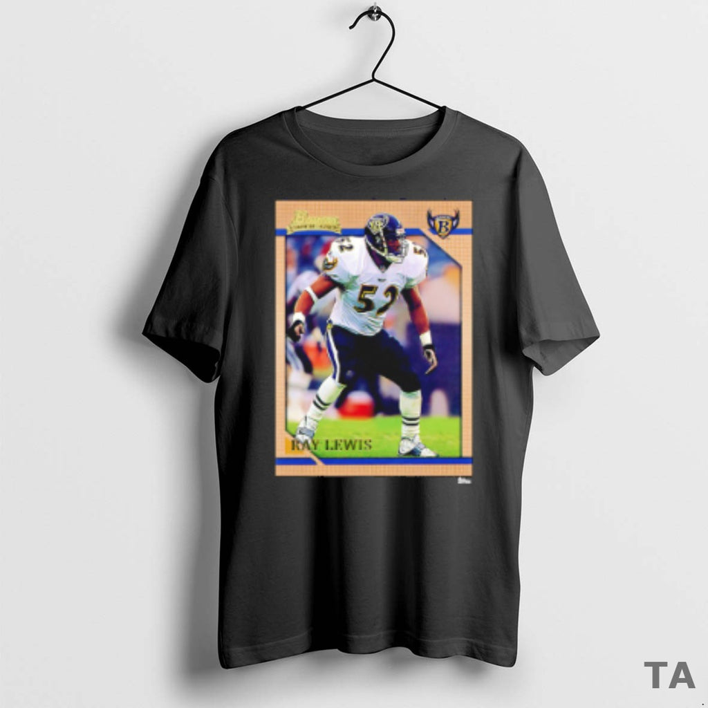 Top Ray Lewis Baltimore Ravens Trading Card T Shirt Sweater