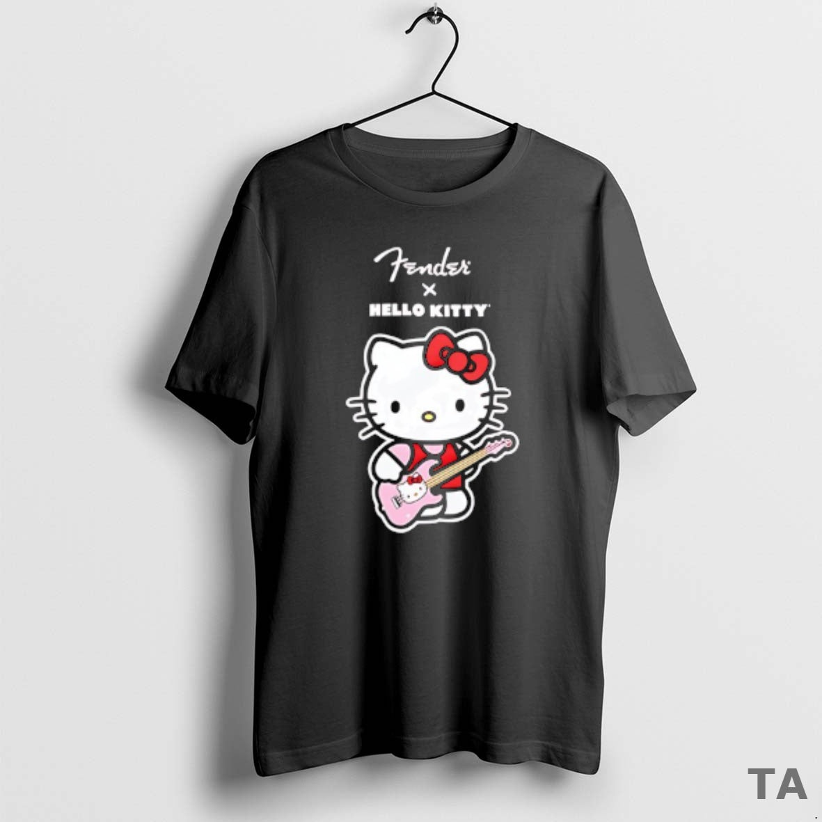 Top The Fender Musical Instruments Corporation X Hello Kitty Playing Guitar T Shirt Sweater