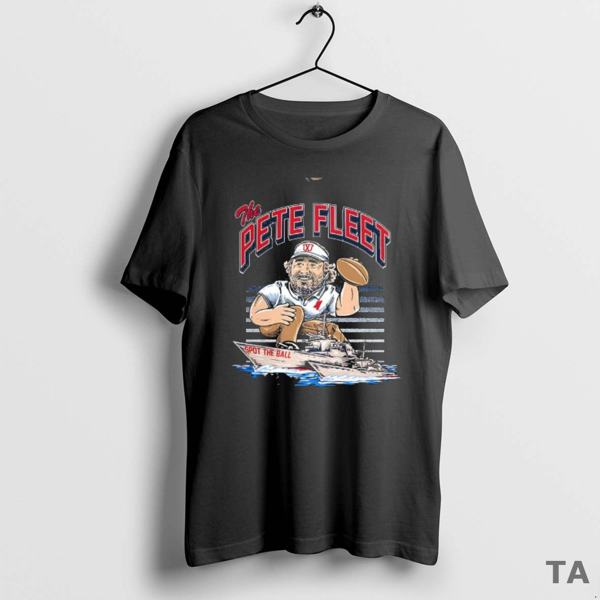 Top The Pete Fleet Curved Spot The Ball Football Mascot T Shirt Sweater