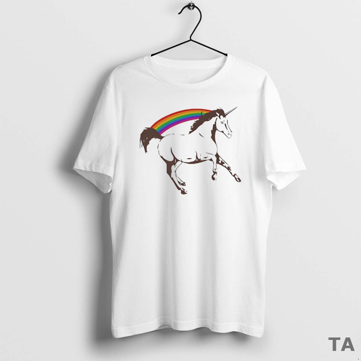 Top Unicorn With Rainbow Sketch T Shirt Sweater