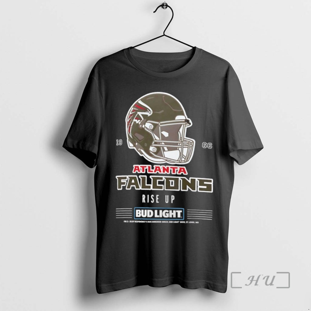 Trending Atlanta Falcons Bud Light 1966 Rise Up Football Helmet Tee Shirt Sweater