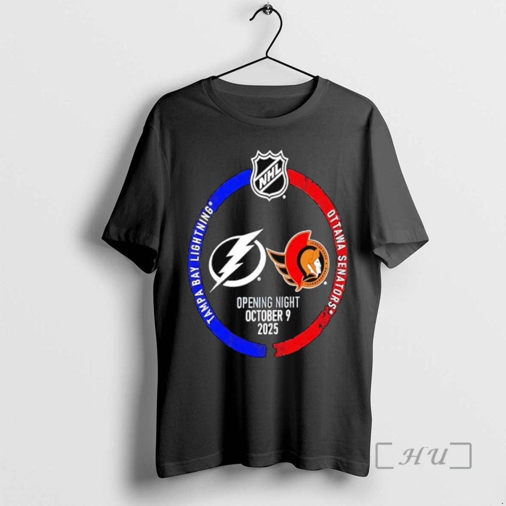 Trending Tampa Bay Lightning Vs Ottawa Senators 2025 Nhl Opening Night Tee Shirt Sweater