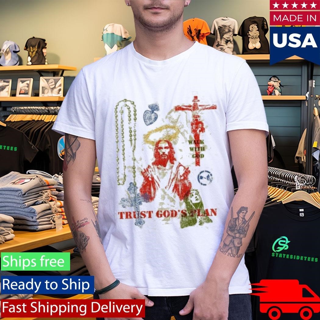 With Colorful Trust God’s Plan Screen Print Shirt Unisex , , , Long Sleeve Tee