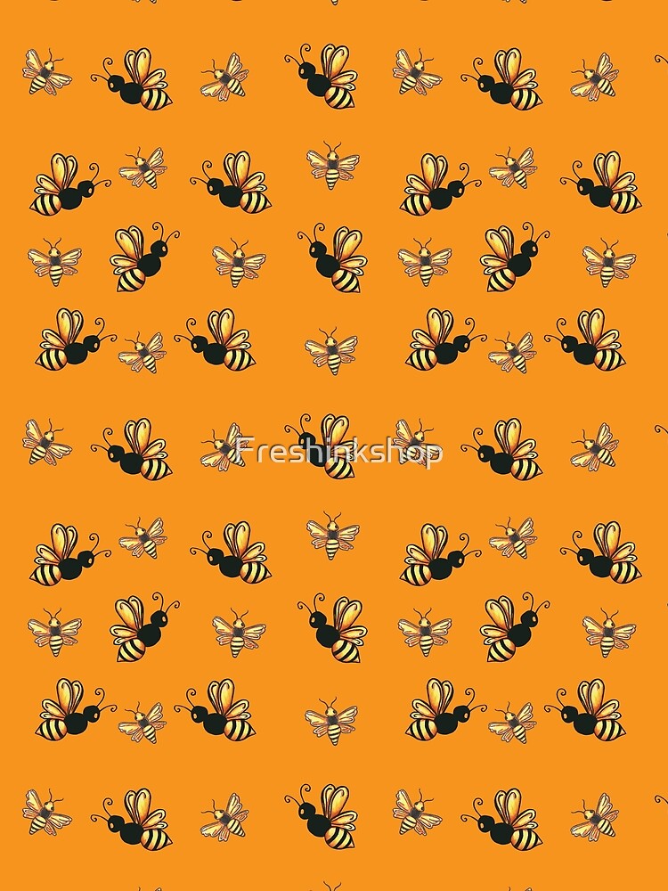 Bees, Bees, and more Bees Orange by Freshinkshop