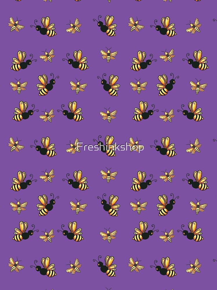 Bees, Bees, and more Bees Purple by Freshinkshop
