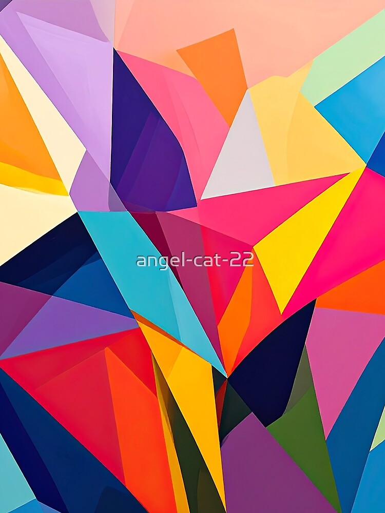 Pattern colorful abstract geometric, pointed shapes by angel-cat-22