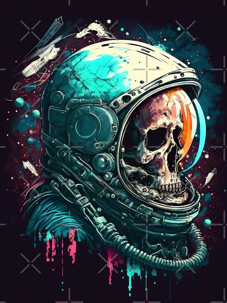 Astronaut Skull by Tia Art