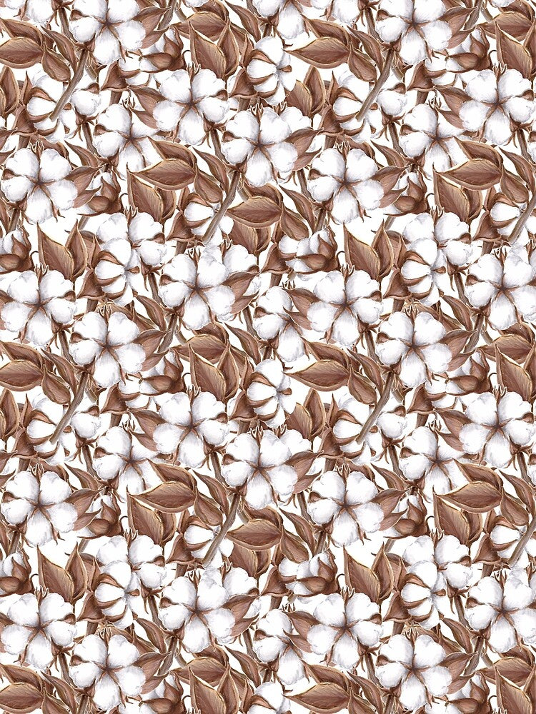 Cotton flowers, seamless pattern by Smetankinaart