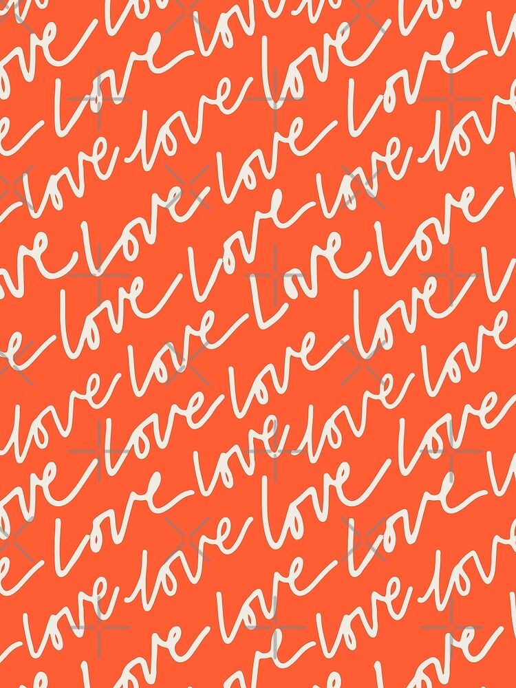 Love Valentine's Day Typography Words in Bright Red by Erin Kendal