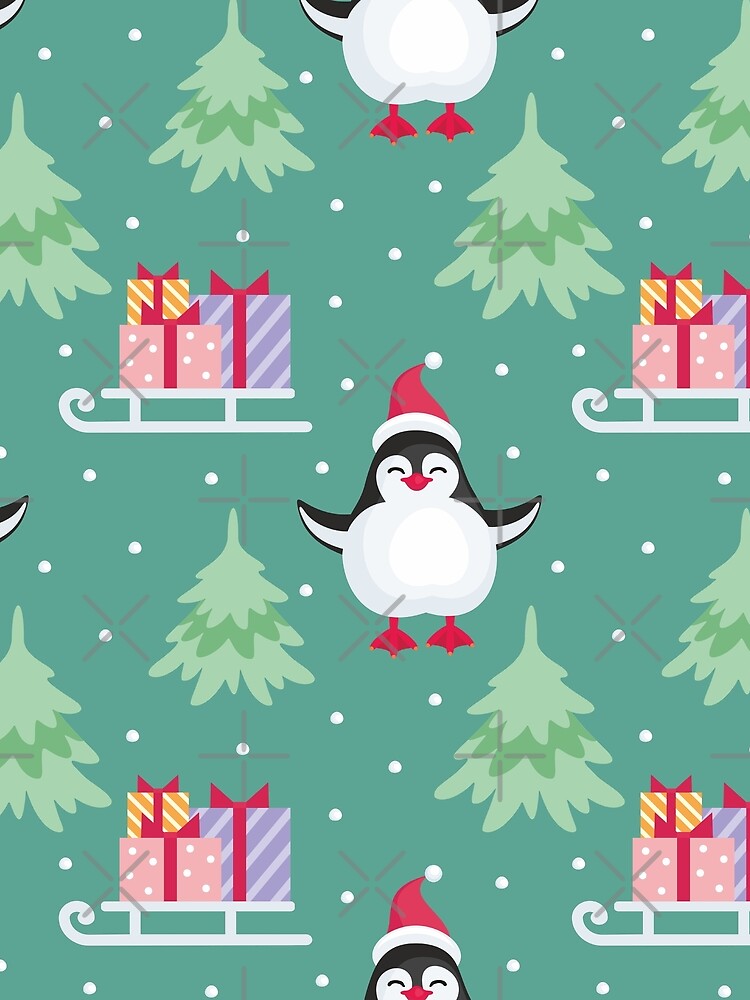 Funny Penguins Christmas Seamless Patterns No.1 - funny penguin,  funny patterns by Delandor